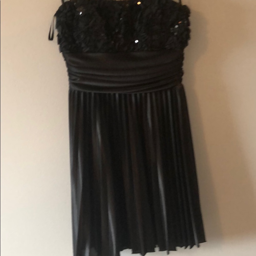 Strapless black dress